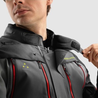 KURTKA MOTOCYKLOWA TEKSTYLNA REBELHORN HARDY 3.0 DARK GREY BLACK FLUO YELLOW 5XL