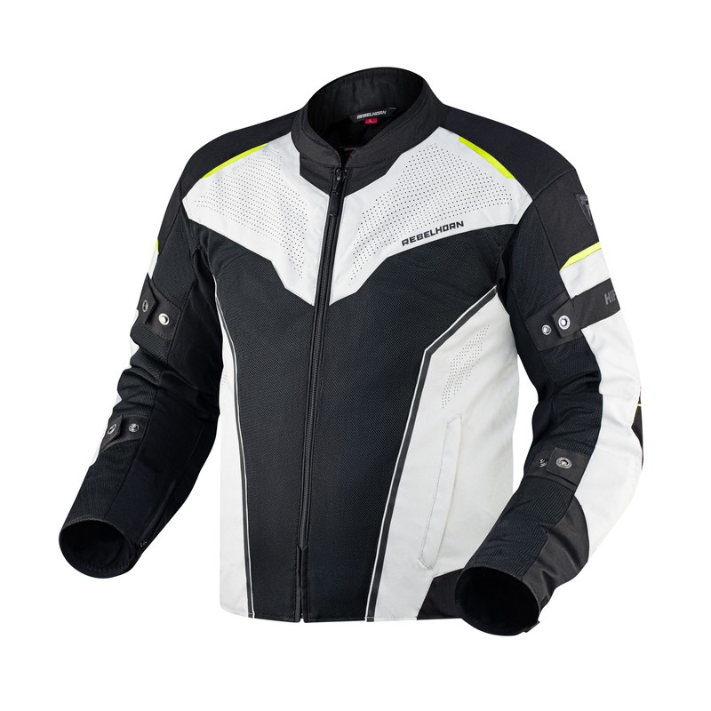 KURTKA MOTOCYKLOWA TEKSTYLNA REBELHORN HIFLOW 4 BLACK SILVER FLUO YELLOW XS