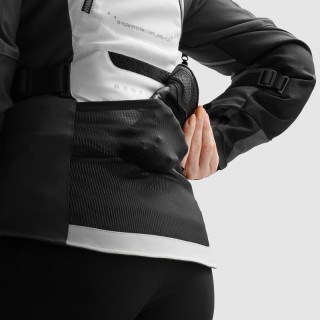 KURTKA MOTOCYKLOWA TEKSTYLNA DAMSKA REBELHORN HARDY 3.0 BLACK LIGHT GREY FLUO YELLOW WS