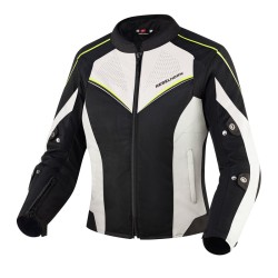 KURTKA MOTOCYKLOWA TEKSTYLNA DAMSKA REBELHORN HIFLOW 4 BLACK SILVER FLUO YELLOW WXXS