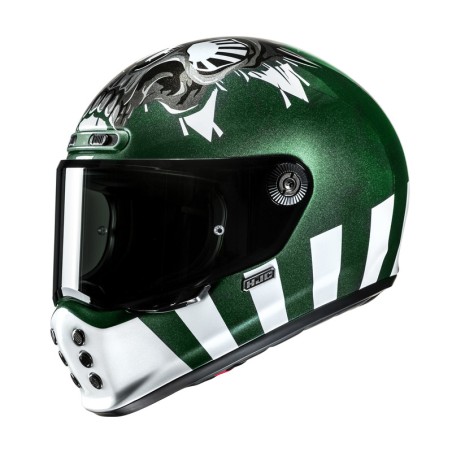 KASK MOTOCYKLOWY HJC V10 CRANIA GREEN WHITE XL