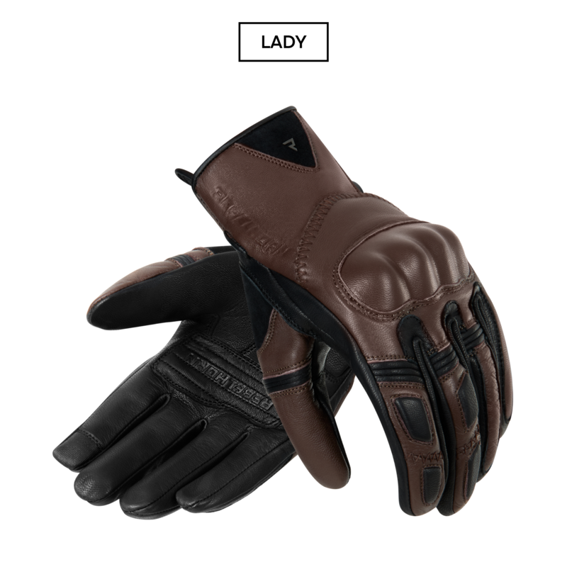 RĘKAWICE MOTOCYKLOWE DAMSKIE REBELHORN THUG 2 BROWN WS