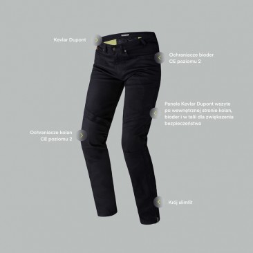 SPODNIE JEANS REBELHORN RAGE II TAPERED FIT WASHED BLACK W40L34