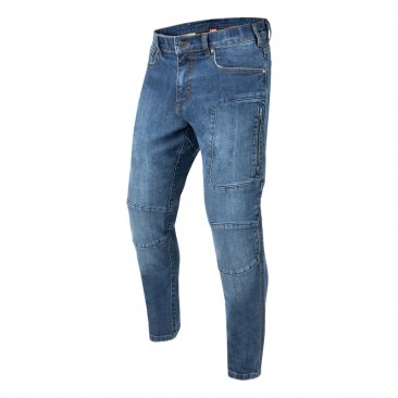 SPODNIE JEANS REBELHORN RAGE II TAPERED FIT WASHED BLUE W30L32