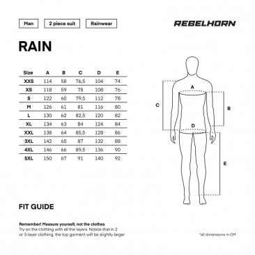 KOMBINEZON PRZECIWDESZCZOWY 2-CZĘŚĆ. REBELHORN RAIN BLACK M