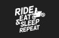 ODZNAKA NA RZEP REBELHORN RIDE, EAT, SLEEP, REPEAT BLACK 50X80MM