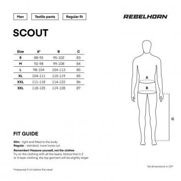 SPODNIE TEKSTYLNE REBELHORN SCOUT BLACK S