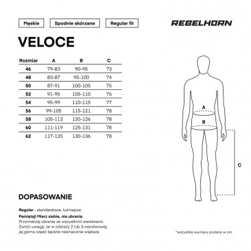 SPODNIE SKÓRZANE REBELHORN VELOCE BLACK/WHITE 48