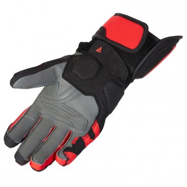 RĘKAWICE SKÓRZANE REBELHORN FIGHTER BLACK/FLUO RED S