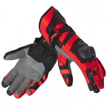 RĘKAWICE SKÓRZANE REBELHORN FIGHTER BLACK/FLUO RED M