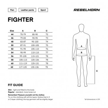 SPODNIE SKÓRZANE REBELHORN FIGHTER BLACK 52