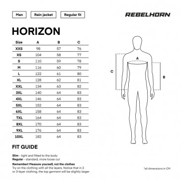 KURTKA PRZECIWDESZCZOWA REBELHORN HORIZON BLACK 3XL