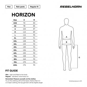 SPODNIE PRZECIWDESZCZOWE REBELHORN HORIZON BLACK 3XL