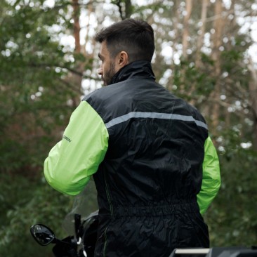 KOMBINEZON PRZECIWDESZCZOWY 2-CZĘŚĆ. REBELHORN RAIN BLACK XXL