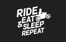 ODZNAKA NA RZEP REBELHORN RIDE, EAT, SLEEP, REPEAT BLACK 50X80MM