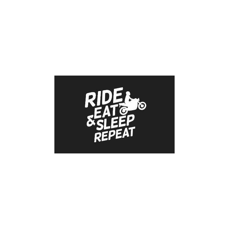 ODZNAKA NA RZEP REBELHORN RIDE, EAT, SLEEP, REPEAT BLACK 50X80MM