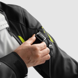 KURTKA MOTOCYKLOWA TEKSTYLNA DAMSKA REBELHORN HARDY 3.0 BLACK LIGHT GREY FLUO YELLOW WXXL