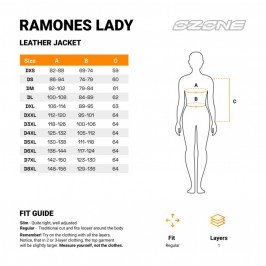 KURTKA SKÓRZANA OZONE RAMONES LADY BLACK D4XL