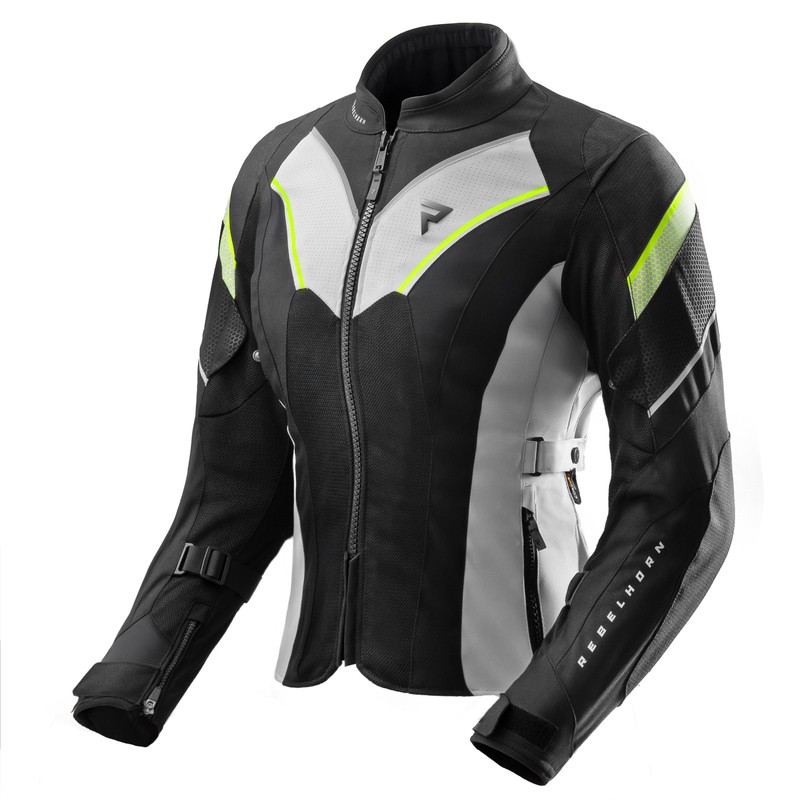 KURTKA MOTOCYKLOWA TEKSTYLNA DAMSKA REBELHORN HIFLOW 5 BLACK GREY FLUO YELLOW W3XL