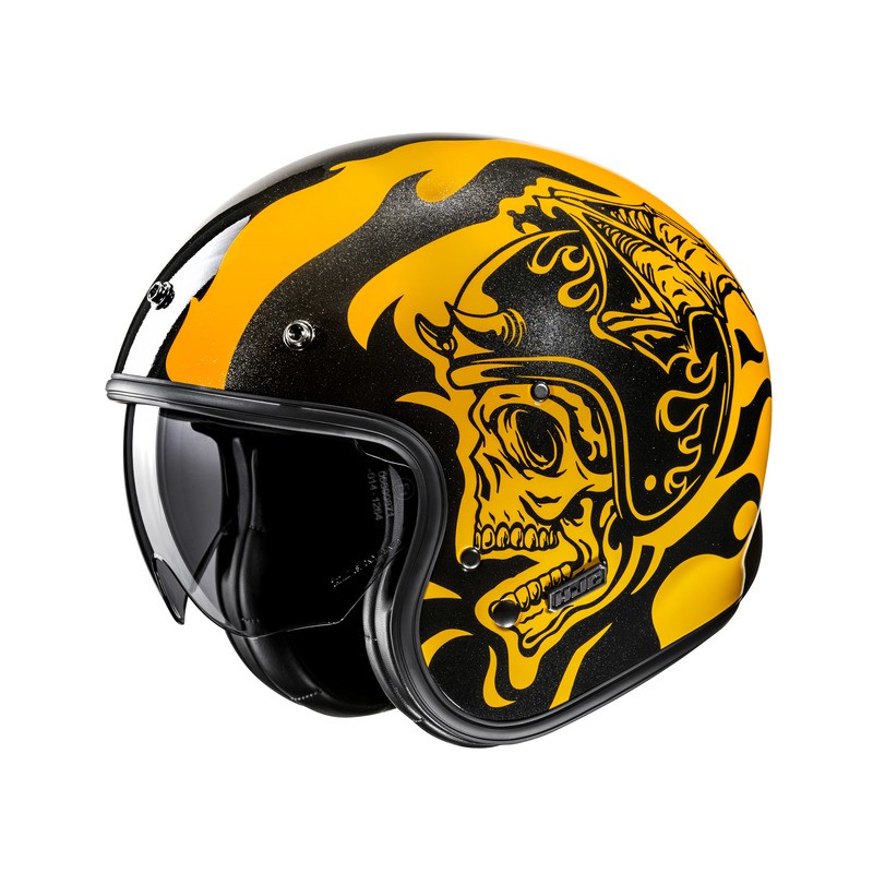 KASK MOTOCYKLOWY HJC V31 FLAME YELLOW BLACK M