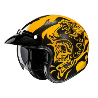 KASK MOTOCYKLOWY HJC V31 FLAME YELLOW BLACK M