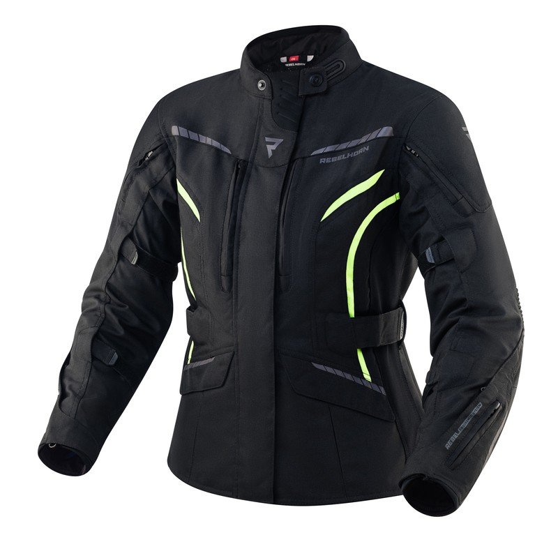 KURTKA MOTOCYKLOWA TEKSTYLNA DAMSKA REBELHORN HIKER 3 BLACK FLUO YELLOW WXS
