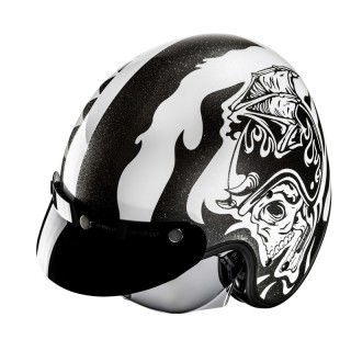 KASK MOTOCYKLOWY HJC V31 FLAME WHITE BLACK L