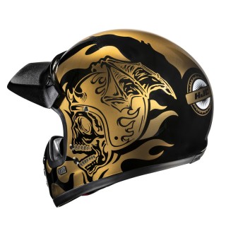 KASK MOTOCYKLOWY HJC V60 FLAME BLACK GOLD M