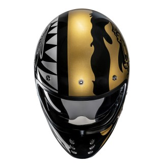 KASK MOTOCYKLOWY HJC V60 FLAME BLACK GOLD M