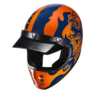 KASK MOTOCYKLOWY HJC V60 FLAME BLACK ORANGE L