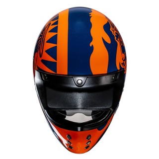 KASK MOTOCYKLOWY HJC V60 FLAME BLACK ORANGE L