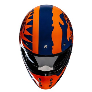 KASK MOTOCYKLOWY HJC V60 FLAME BLACK ORANGE L
