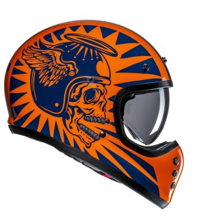 KASK MOTOCYKLOWY HJC V60 FLAME BLACK ORANGE L