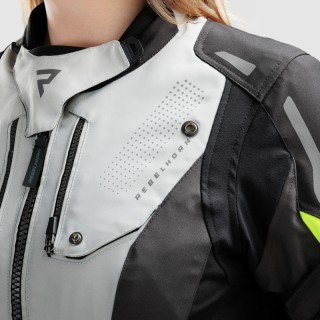 KURTKA MOTOCYKLOWA TEKSTYLNA DAMSKA REBELHORN HIKER 4 BLACK GREY FLUO YELLOW WXXL