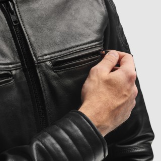 KURTKA MOTOCYKLOWA SKÓRZANA REBELHORN HUNTER 2 BLACK 5XL