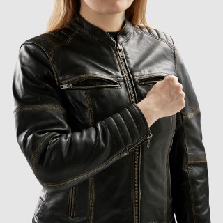 KURTKA MOTOCYKLOWA SKÓRZANA DAMSKA REBELHORN HUNTER 2 VINTAGE BROWN W3XL