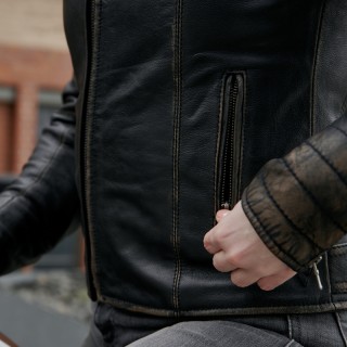 KURTKA MOTOCYKLOWA SKÓRZANA DAMSKA REBELHORN HUNTER PRO VINTAGE BLACK WM