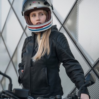 KURTKA MOTOCYKLOWA SKÓRZANA DAMSKA REBELHORN IMPALA BLACK WXXL