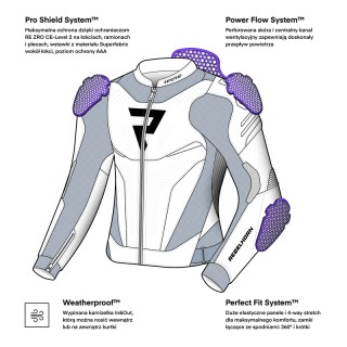 KURTKA MOTOCYKLOWA SKÓRZANA REBELHORN INFERNO BLACK 54