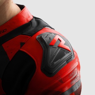 KURTKA MOTOCYKLOWA SKÓRZANA REBELHORN INFERNO BLACK FLUO RED 54