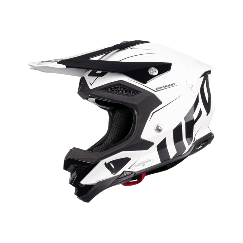 UFO KASK DIAMOND CROSS CARBON FIBERGLASS MADE IN ITALY KOLOR CZARNY/BIAŁY ROZMIAR XL