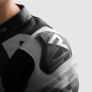 KURTKA MOTOCYKLOWA SKÓRZANA REBELHORN INFERNO BLACK WHITE 46