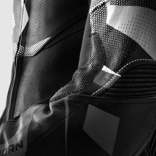 KURTKA MOTOCYKLOWA SKÓRZANA REBELHORN INFERNO BLACK WHITE 48