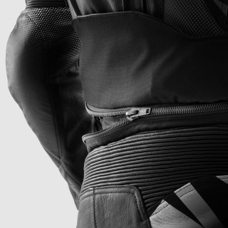 KURTKA MOTOCYKLOWA SKÓRZANA REBELHORN INFERNO BLACK WHITE 54