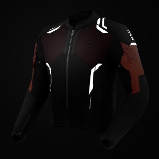 KURTKA MOTOCYKLOWA TEKSTYLNA REBELHORN JAX BLACK RED XS