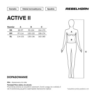 SPODNIE TERMOAKTYWNE DAMSKIE REBELHORN ACTIVE 2 BLACK GREY WS