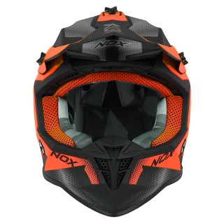 NOX PROMOCJA KASK CROSS / OFFROAD N633 FUSION KOLOR CZARNY MAT/POMARAŃCZOWY ROZMIAR XL (ZAPIĘCIE MIKROMETRYCZNE)