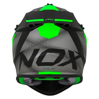 NOX PROMOCJA KASK CROSS / OFFROAD N633 FUSION KOLOR CZARNY MAT/ZIELONY ROZMIAR M (ZAPIĘCIE MIKROMETRYCZNE)