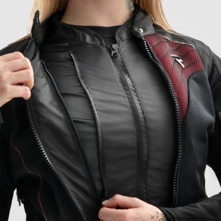 KURTKA MOTOCYKLOWA TEKSTYLNA DAMSKA REBELHORN JAX BLACK RED W3XL