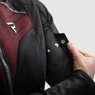 KURTKA MOTOCYKLOWA TEKSTYLNA DAMSKA REBELHORN JAX BLACK RED W4XL